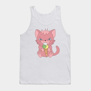 Cat with ice cream Tank Top